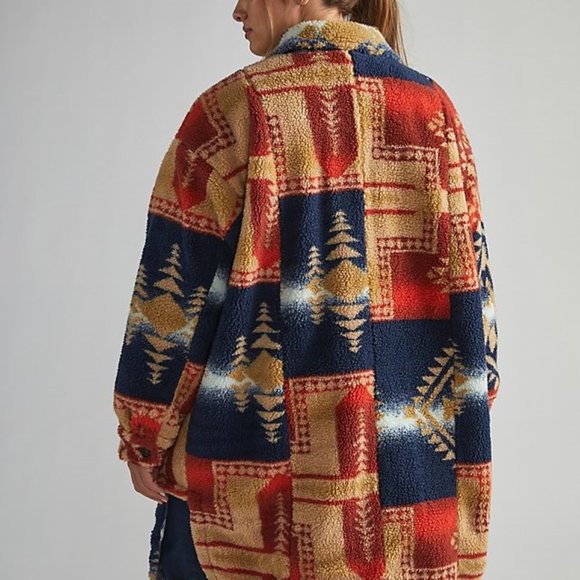 Anthropologie X Pilcro Leopard Sherpa Duster Jacket - Picture 7 of 11